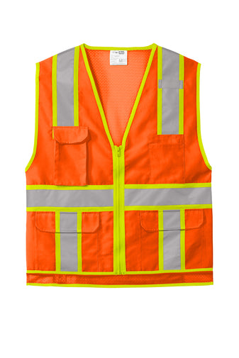 Customize CSV105 CornerStone ANSI 107 Class 2 Surveyor Zippered Two Tone Vest