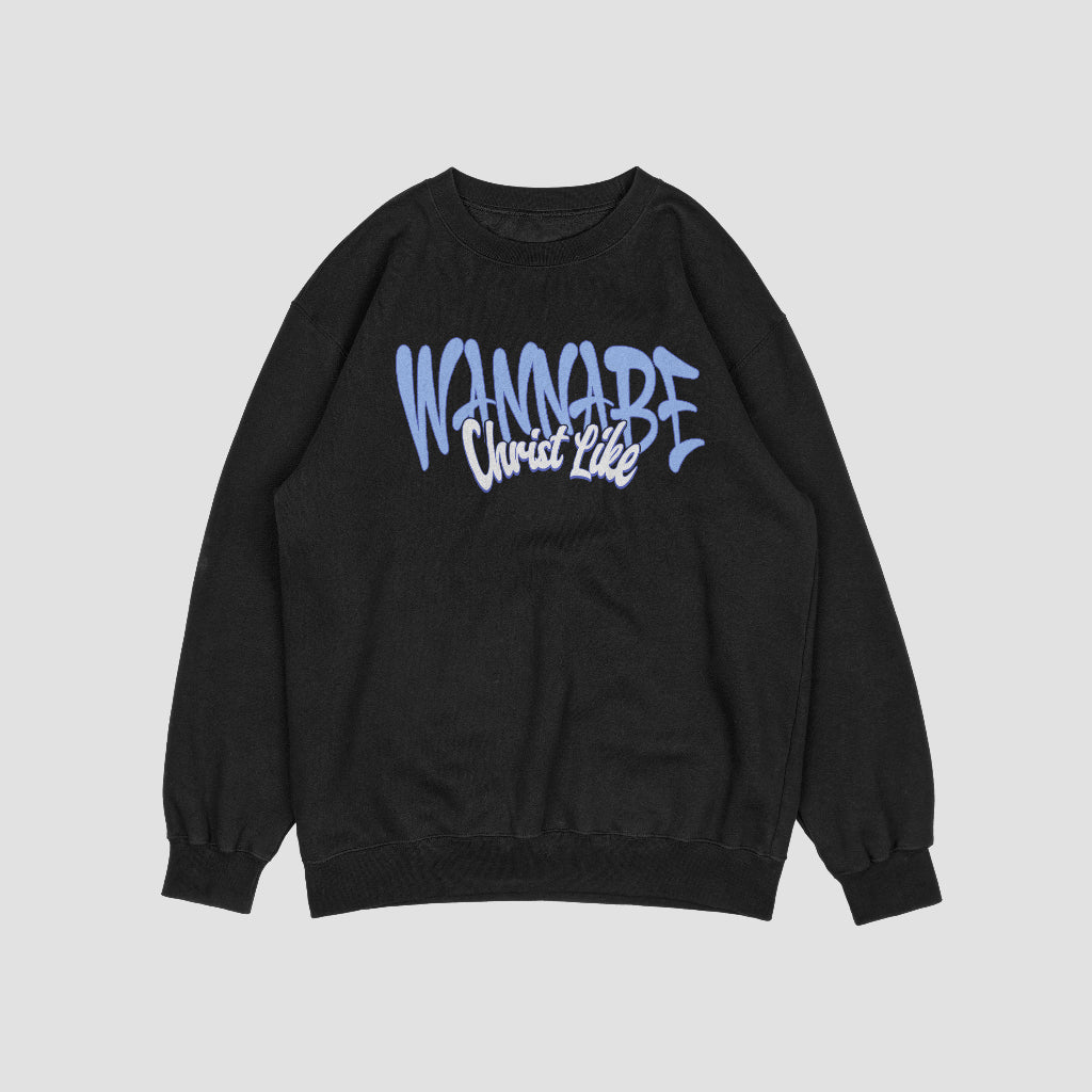 WANNABE CHRIST LIKE Blue Unisex Crewneck