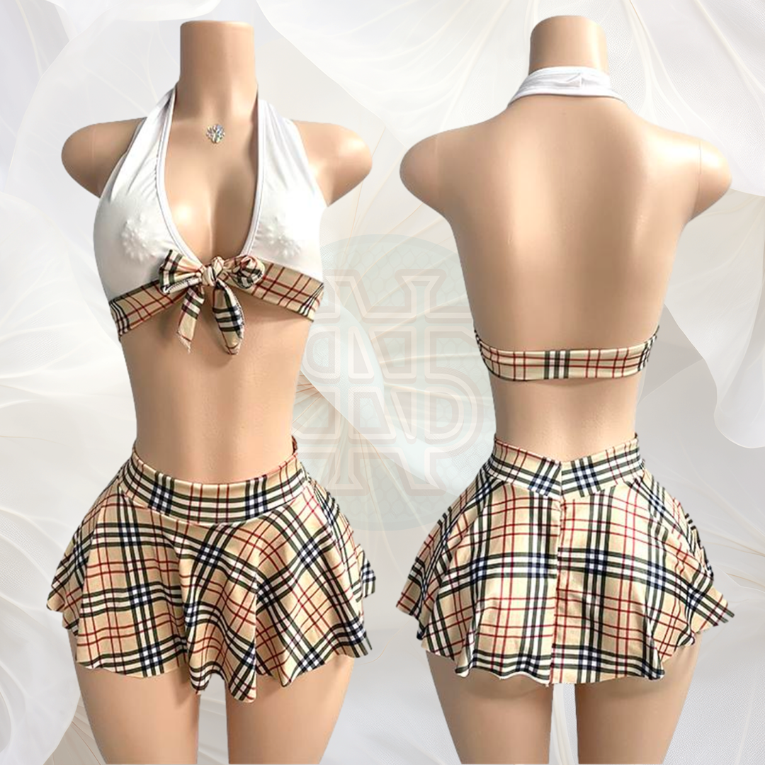 Zexy Chic Plaid Dancewear Set One Size Fits All