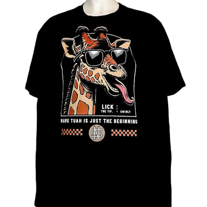 HAWK TUAH MEME shirt with giraffe cartoon UNISEX